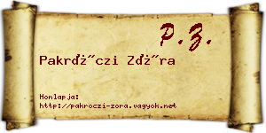Pakróczi Zóra névjegykártya